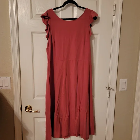 ladies tiered midi dress Olive Green Cotton Waffle Square Neck Tiered Midi Dress 34